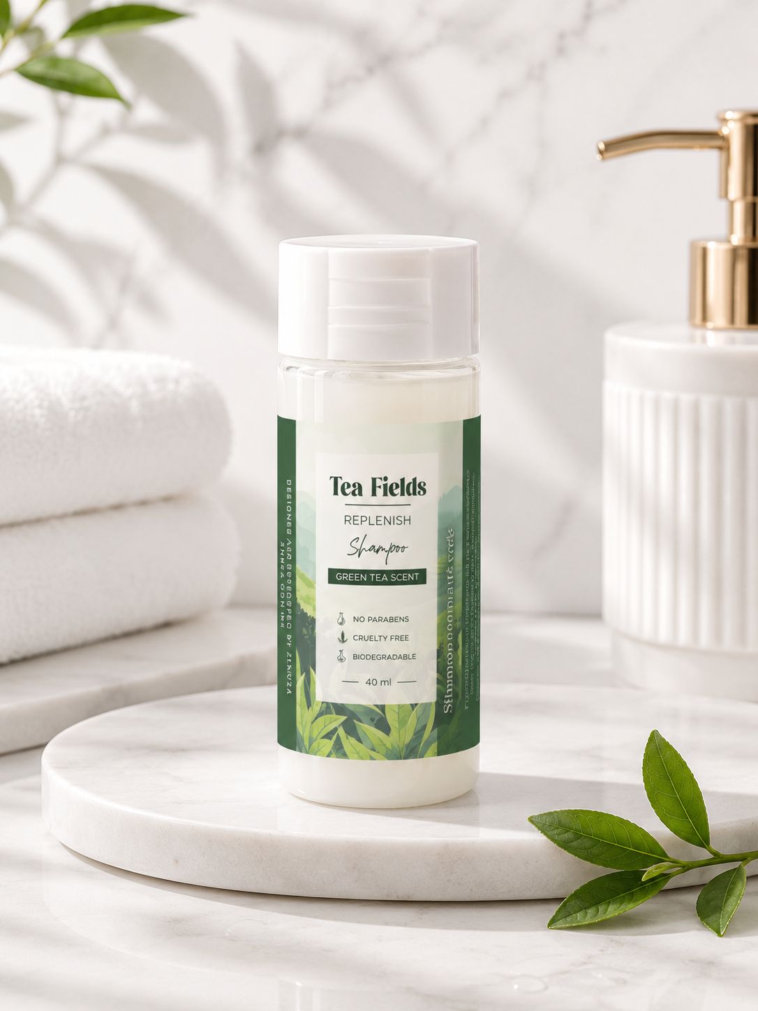 300 piezas de Shampoo TEA FIELDS de 40 ml