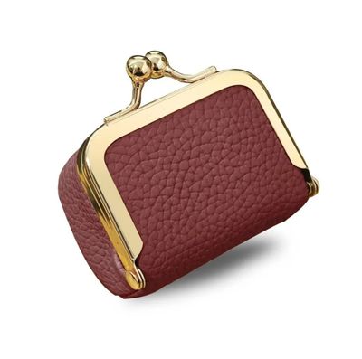 Miniature Genuine Leather Coin Purse - Red