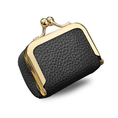 Miniature Genuine Leather Coin Purse - Black