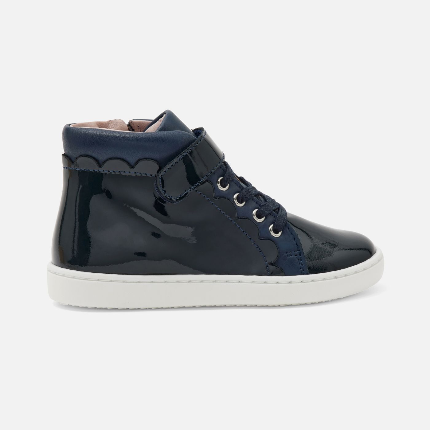Jacadi Girls High-Top Tennis Shoes, Navy Blue.