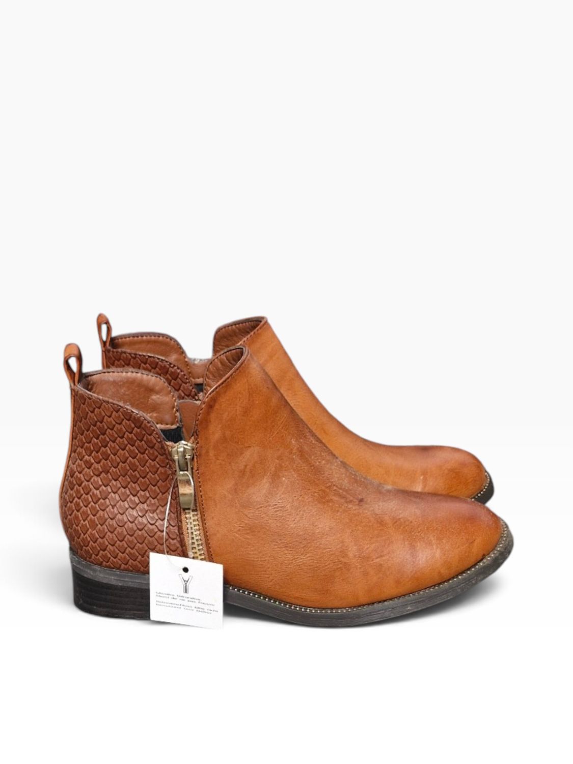 Claudia Ghizzani Girls' Cognac Brown Ankle Boots