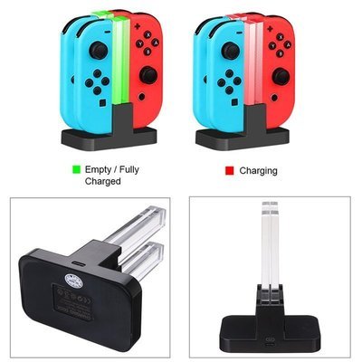 LED Charging Dock Station Charger Cradle For Nintendo Switch 4 Joy-Con Controllers 4 In 1 Charging Stand For Nintendo Switch NS