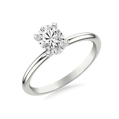 1.51 E VS2 Oval Solitaire Engagement Ring set in 14k wg