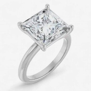 1.52 E VS1 Lab Grown Princess Cut Solitaire Ring set in 14k White Gold