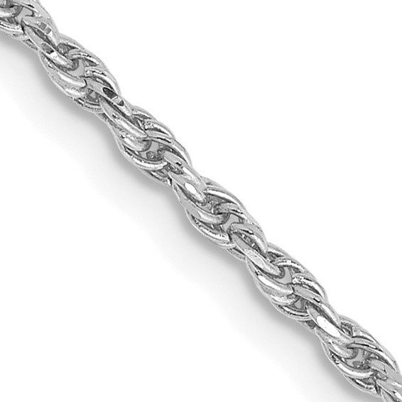 10k White Gold 1.6mm Rope Chain 22in