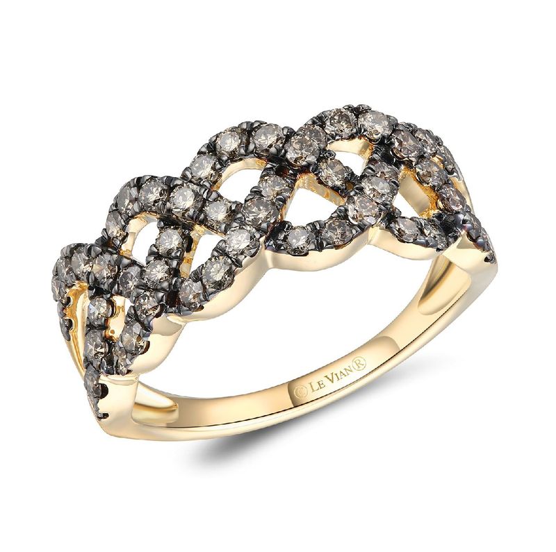 14k Honey Gold 7/8 Chocolate Diamond Chocolatier Ring