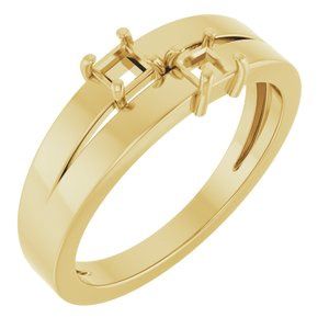 10K White 2-stone Family Ring Mounting