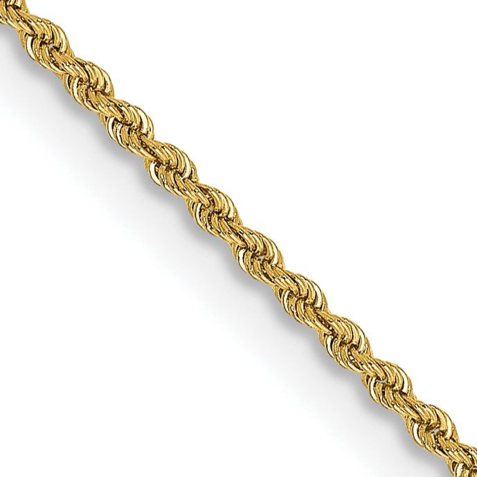 10k Yellow Gold 2mm Regular Rope Chain 20 inches