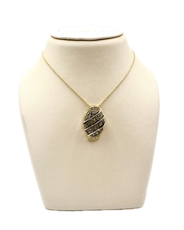 14k Honey Gold LeVian 3/4 ct Chocolate Diamond 1/8 ct Nude Diamond Necklace