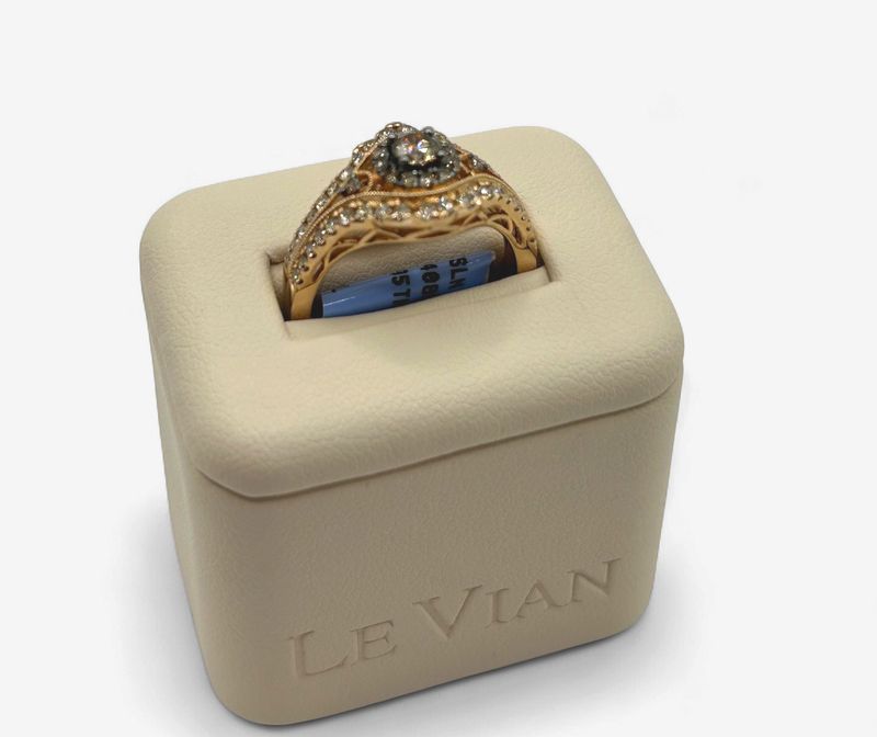 14k Strawberry Gold 1/3 ct Chocolate Diamond and 1/2 ct Nude Diamond Ring