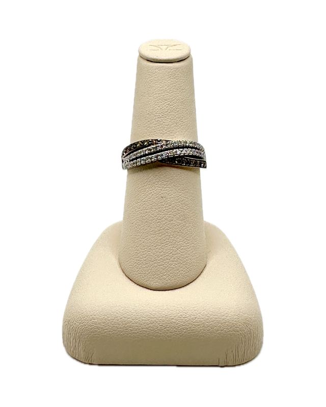 14K Strawberry Gold Ring | Chocolate Diamonds 1/5 cts., Vanilla Diamonds 1/5 cts.