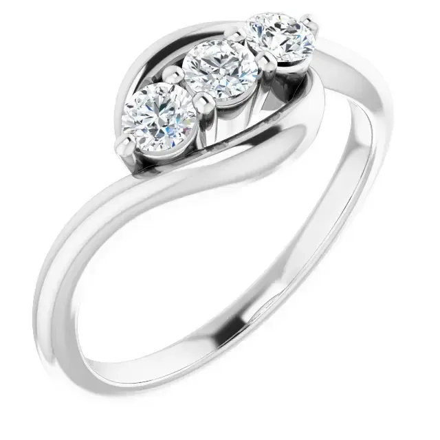 14K White 1/3 CTW Natural Diamond Ring