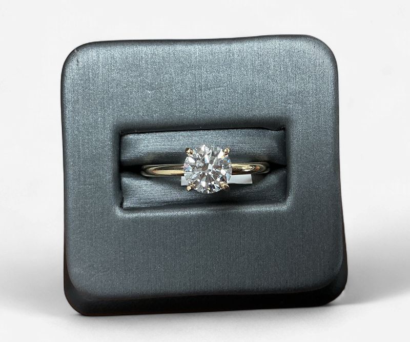 1.05 round D VS1 Lab Grown Solitaire in 14k Yellow Gold