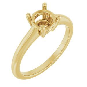 10K White 6.5 mm Round Solitaire Engagement Ring Mounting