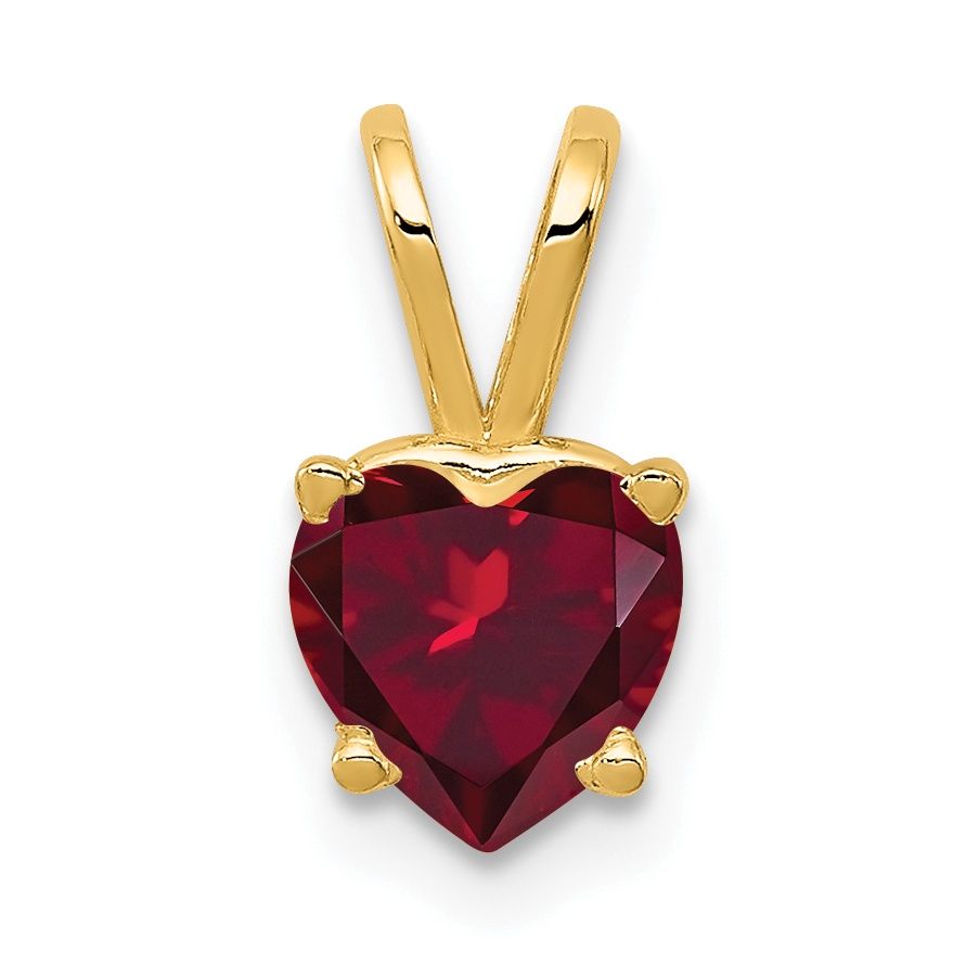 14k 6mm Heart Lab Created Ruby Pendant