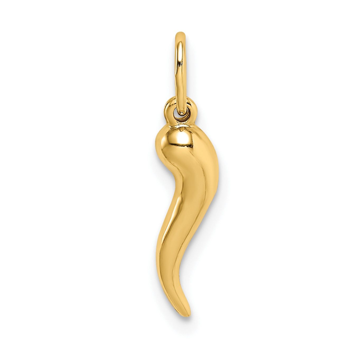 14k Hollow Italian Horn Pendant
