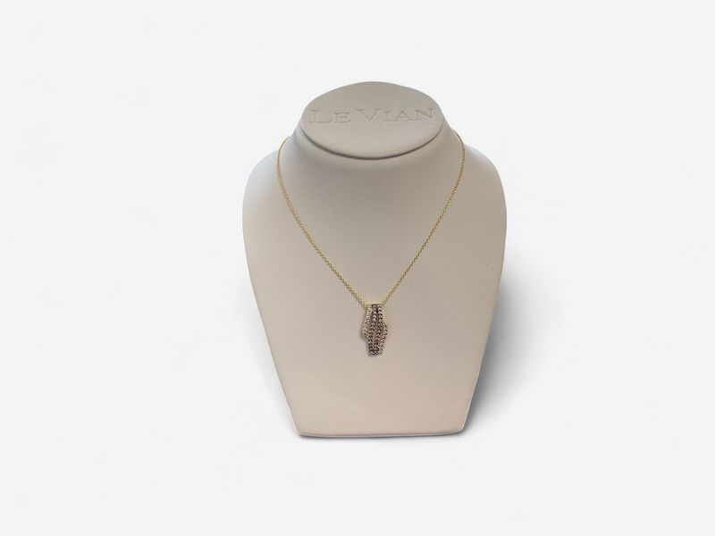 14k Honey Gold 1/4 ct Chocolate and 1/6 ct Nude Diamond Pendant