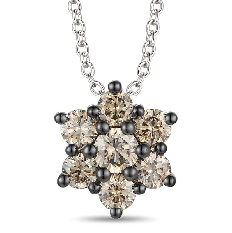 14k Vanilla Gold Chocolatier Diamond Snowflake Necklace
