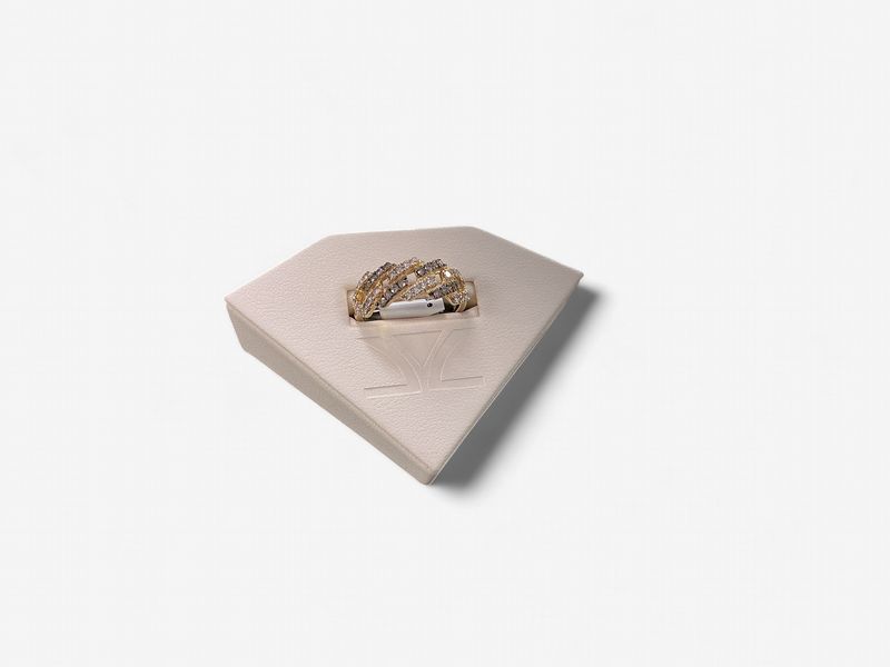 14k Honey Gold 3/8 Nude Diamond &amp; 1/5 Choc Diamond Ring