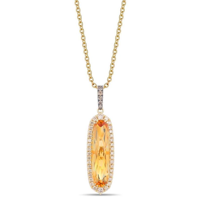 14k Honey Gold LeVian Elongated Cinnamon Citrine Fashion Pendant