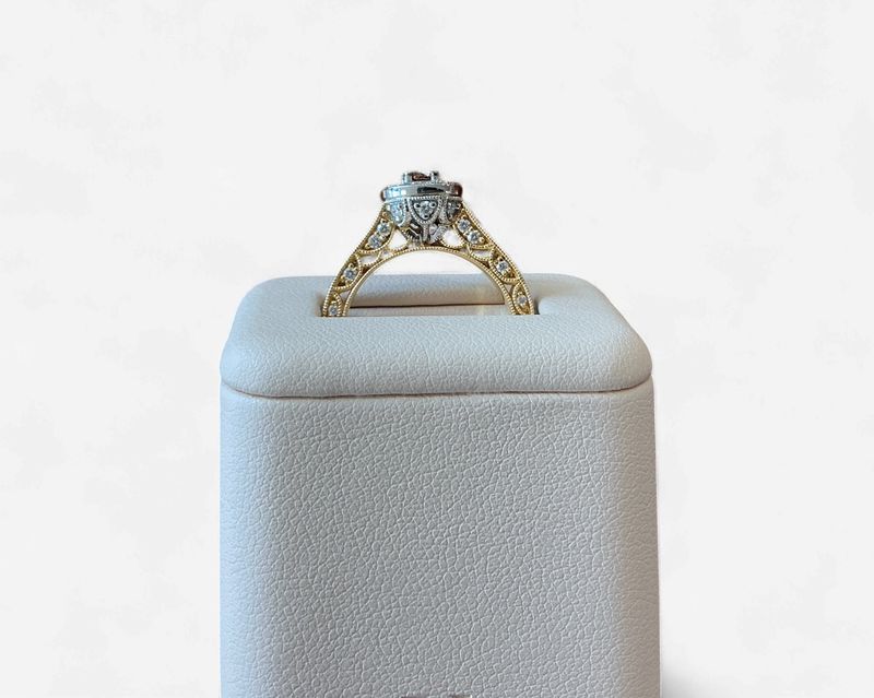 14k Honey Gold w/ Platinum 3/8 ct Chocolate Diamonds 3/8 Vanilla Diamond Ring