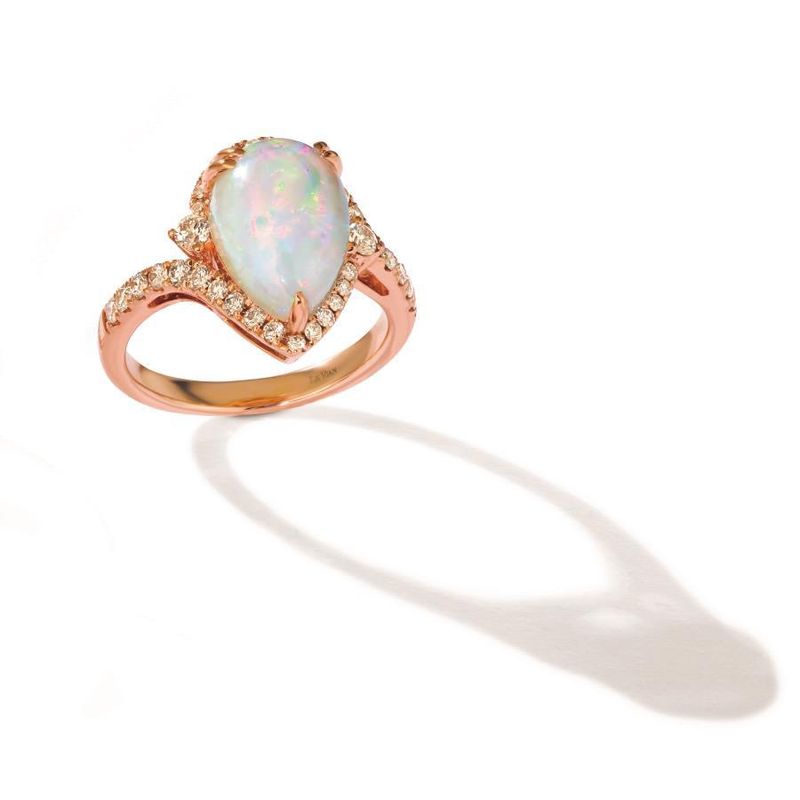 14K Strawberry Gold 2.20 ct Neopolitan Opal Nude Diamonds™ set in