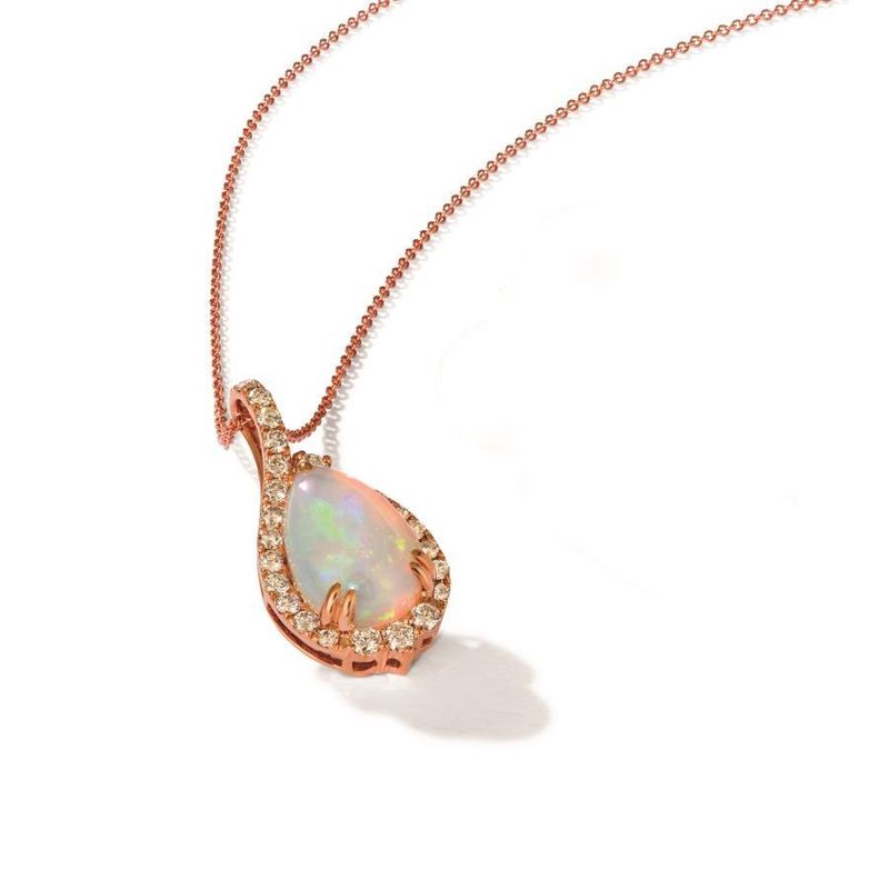 14K Strawberry Gold Le Vian Pendant featuring Neopolitan Opal Nude Diamonds