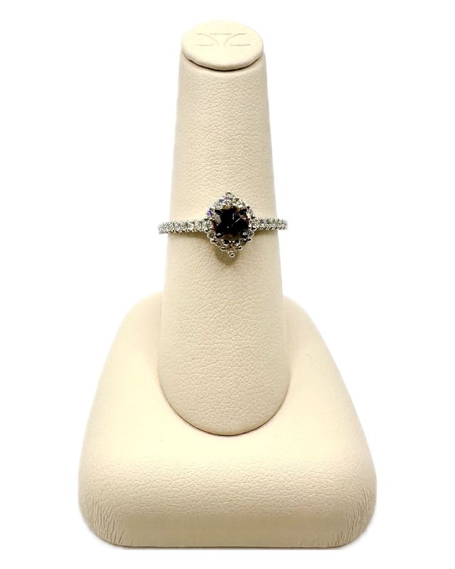 14k Vanilla Gold LeVian Couture 1/2 ct Chocolate Diamond Center w 1/3 Nude Diamond Sides