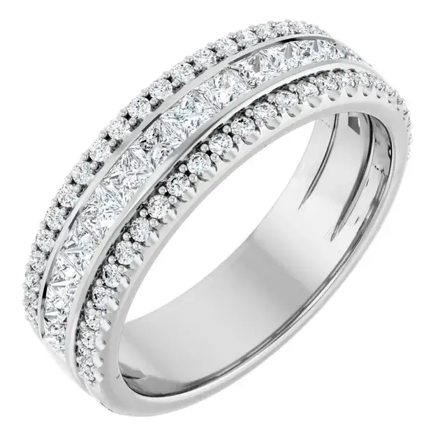 14K White 1 1/8 CTW Lab-Grown Diamond Anniversary Band