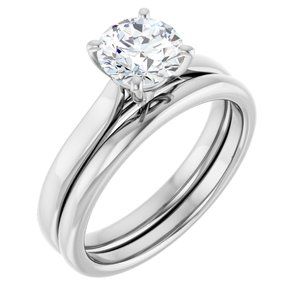 14K White 1 CTW Lab-Grown Round Diamond Solitaire Engagement Ring