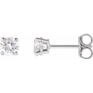 14K White 4mm :: 1/2 CTW Lab-Grown Diamond Stud Earrings