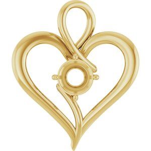 14K White 7.4 mm Round Pendant Mounting