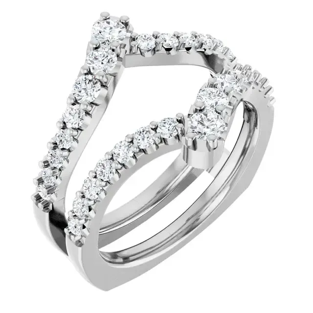 14K White Gold 1 CTW Lab-Grown Diamond Ring Guard
