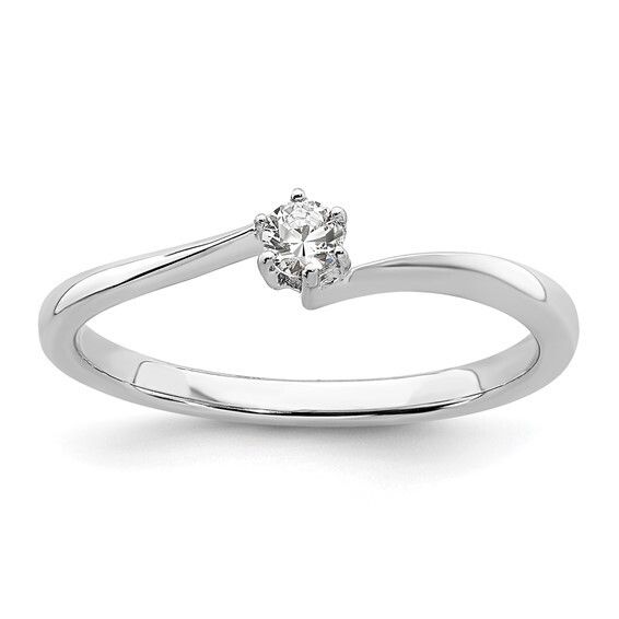 14k White Gold 1/8 Ct Lab Grown promise ring