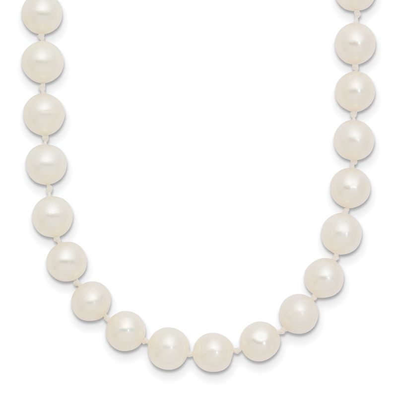 14k White Gold 6-7mm White Near Round Freshwater Cultured Pearl 18 inch Necklace