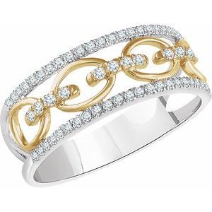 14K White/Yellow Gold 1/4 CTW Natural Diamond Link Ring