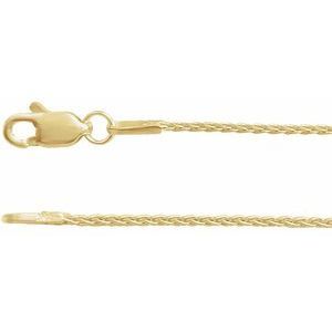 14K Yellow 1 mm Wheat 16" Chain