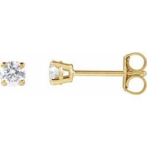 14K Yellow 1/4 CTW Lab-Grown Diamond Stud Earrings