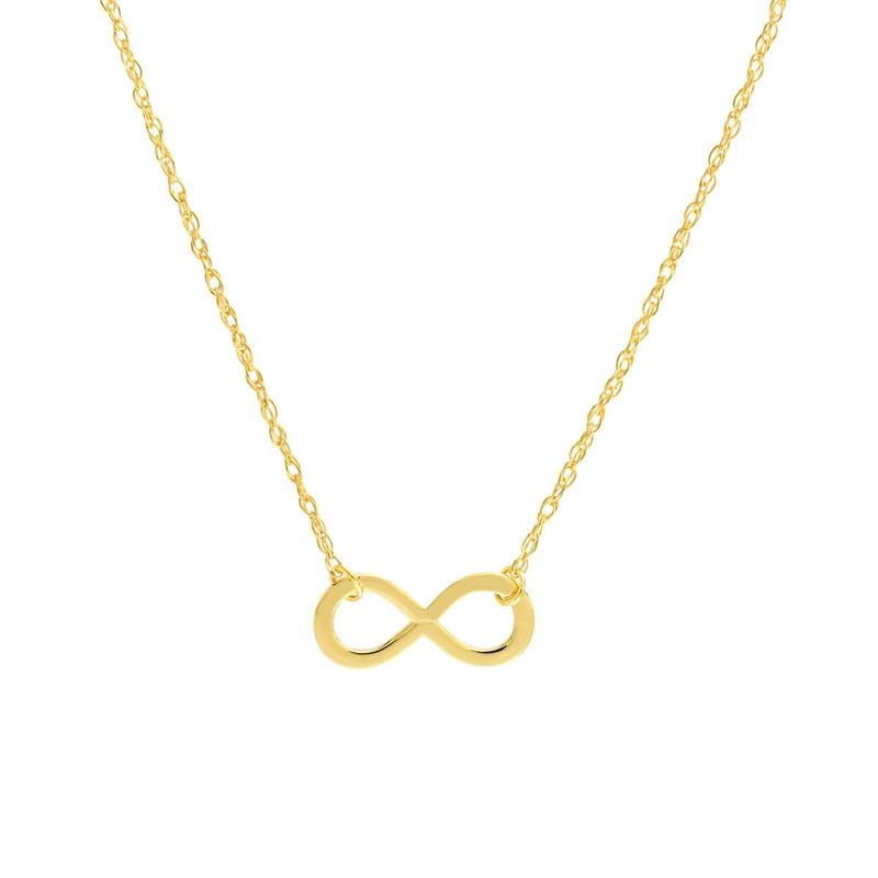 14k Yellow Gold Mini Infinity Gold Necklace 18in