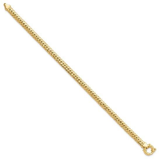 14k Yellow Gold Polished Fancy Link Bracelet 7.5in