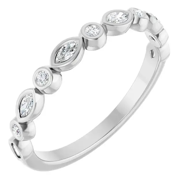 14K White Gold 1/5 CTW Natural Diamond Anniversary Band
