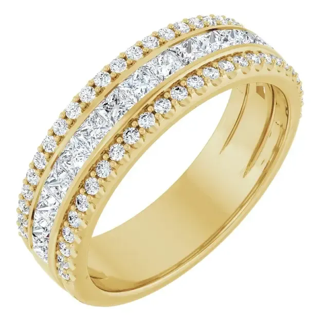 14K Yellow 1 1/8 CTW Lab-Grown Diamond Anniversary Band