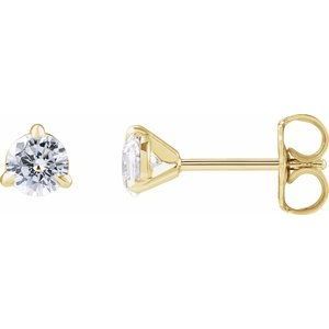 14K Yellow 1/2 Lab-Grown Diamond Cocktail-Style Stud Earrings