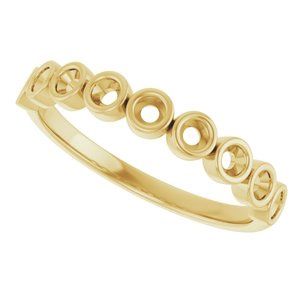 14K Yellow 2 mm Round Anniversary Band Mounting