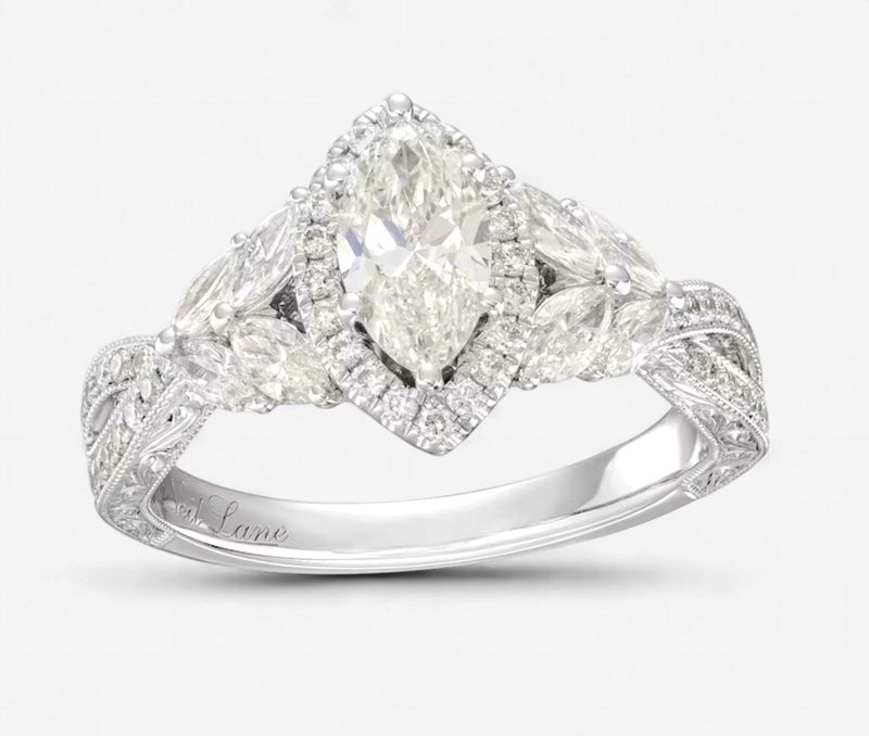 14wg 1 3/8tdw 3/4cdw Diamond Engagement Ring