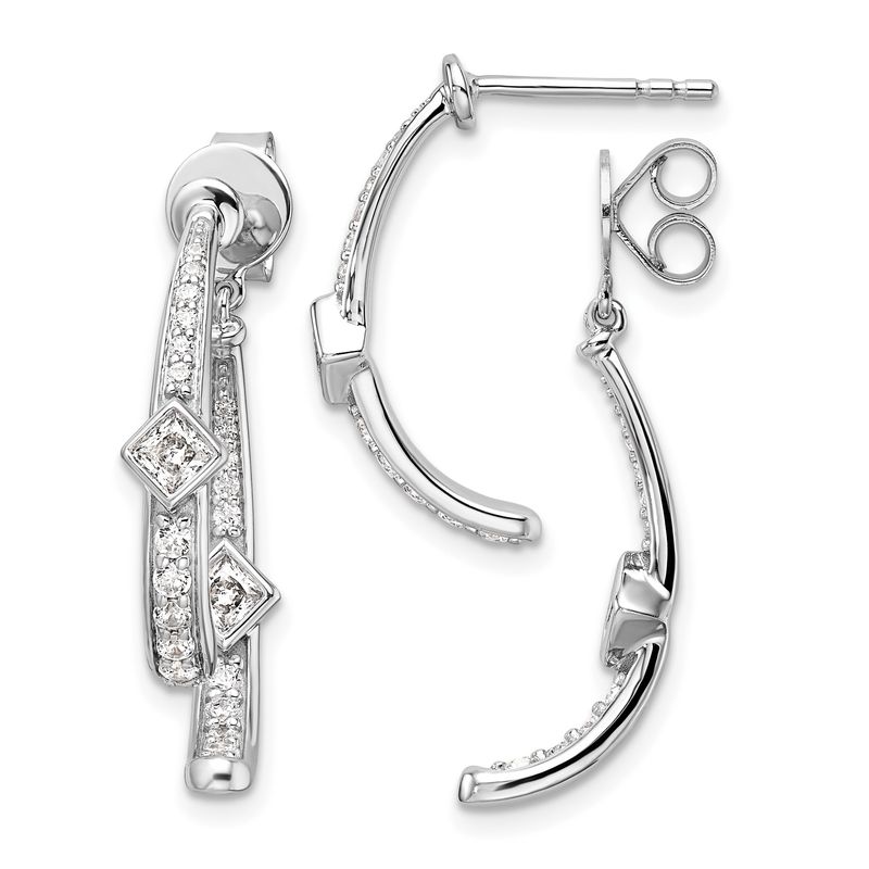 14wg 7/8 ct Lab Grown Diamond In/Out Post Earrings