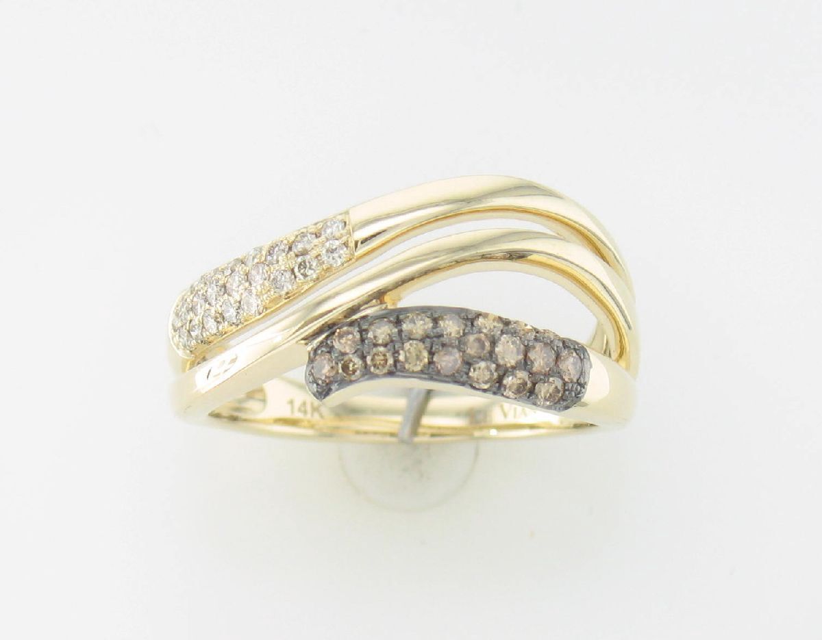 14yg .38 Choc/Vanilla Diamond Ring