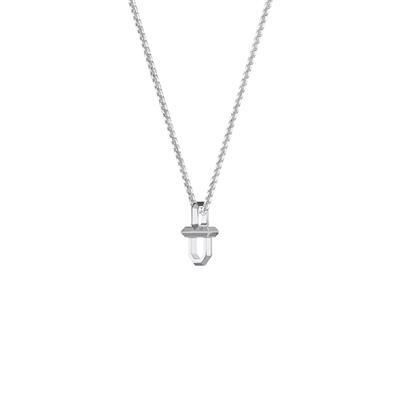 22 Inch Silver Pendant with Shield Clasp