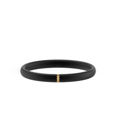8” Black Ceramic and Gold Accent Stretch Bracelet