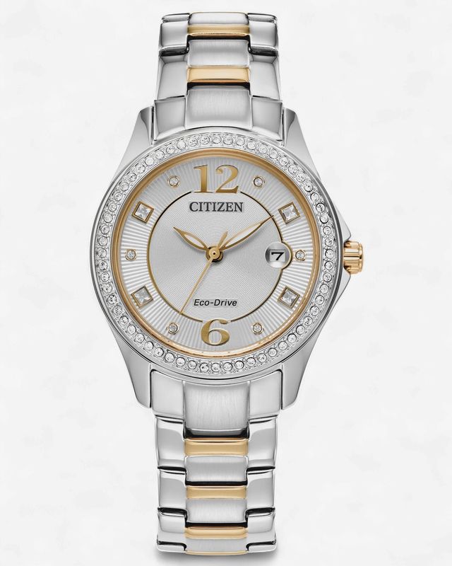 Citizen Ladies "Crystal" Silver Tone Eco Drive Watch